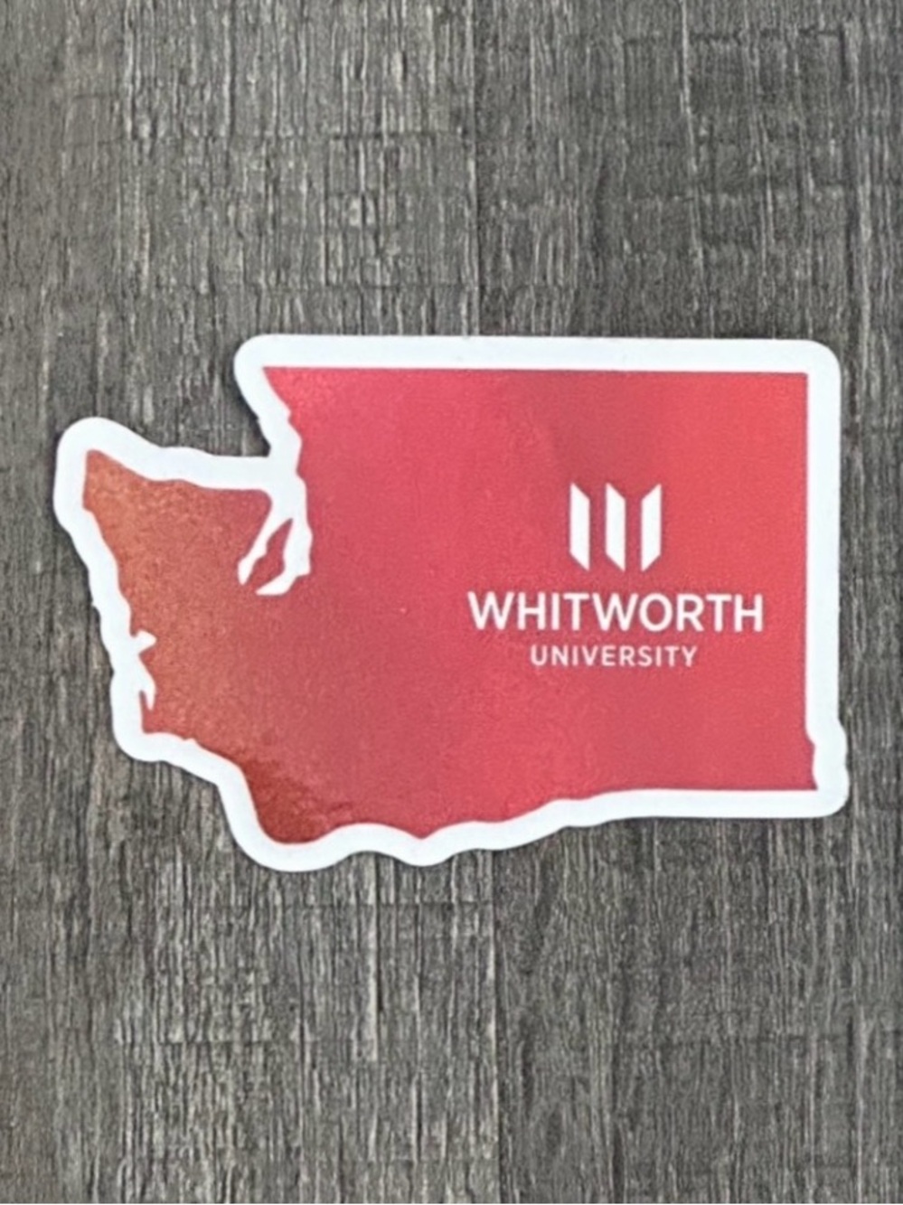 💞 New Whitworth University Red Washington State Shaped Vinyl Scrapbook Sticker